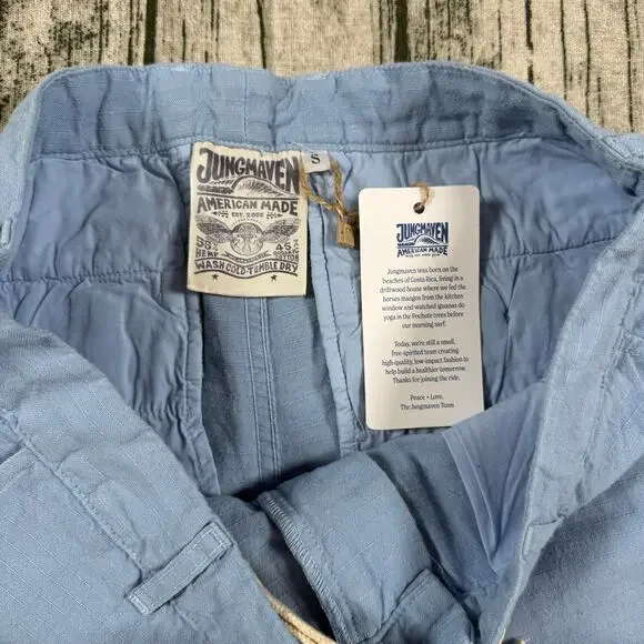 NWT Jungmaven Hemp Organic Cotton Pants Mens S Blue Drawstring USA